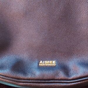 Black leather handbag